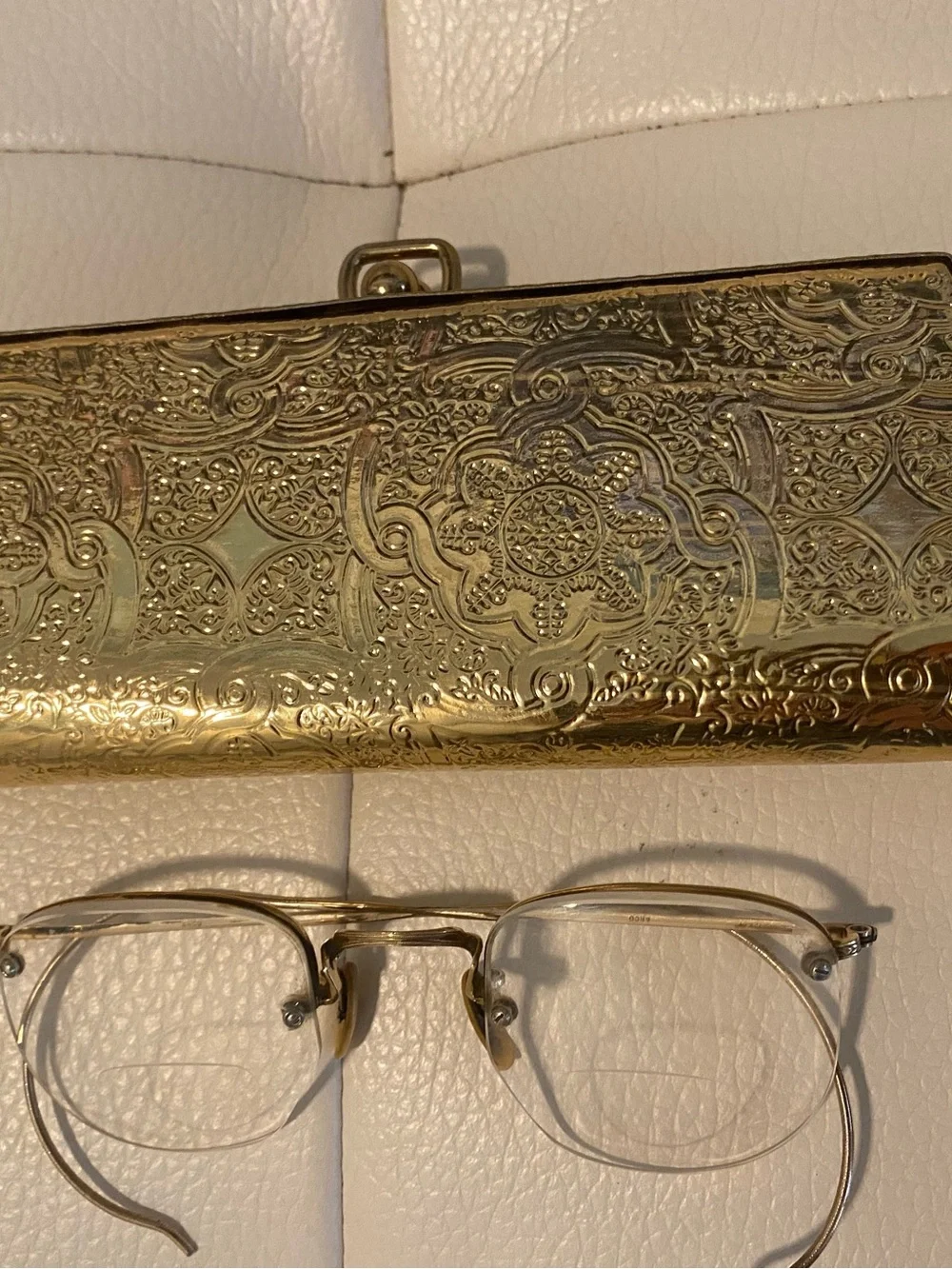 Vintage B&L 12K GF 7 Glasses With Gold Embossed Clutch Case